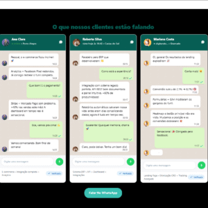 Componente Depoimentos de WhatsApp